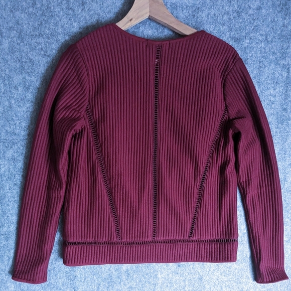 NWT Annabelle Cropped Burgundy Cardigan Small - Picture 10 of 11